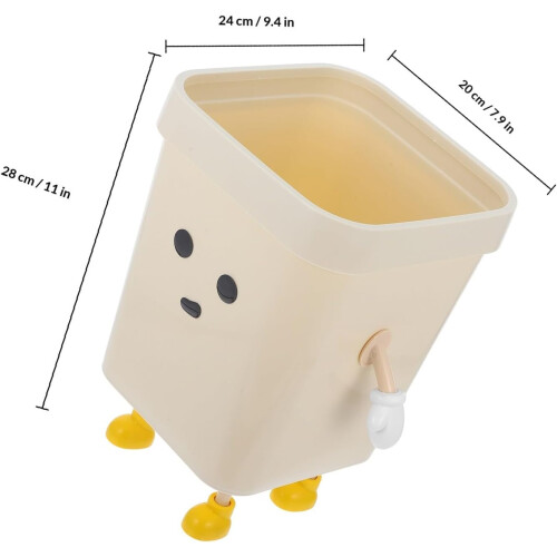 Large Plastic Garbage Can with Thickened Solid Design and Non-Slip Base, Household Trash Bin Suitable 1