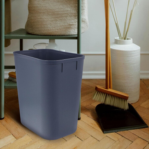 15l Square Trash Can Small Garbage Bin Space-saving Gray Office Waste Basket Compact Trash Container 2