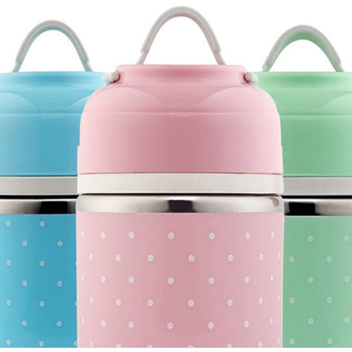 Tragbare Bento-Lunchbox aus Edelstahl mit Warmhaltefunktion und Deckel 2