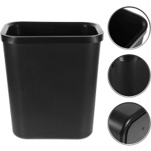 15L plassbesparende søppelbøtte, svart plastbøtte med brannsikker ring