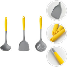 Küchenhelfer-Set aus Silikon: Hitzebeständiger, antihaftbeschichteter Pfannenwender und Kochlöffel