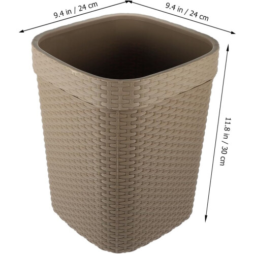 Large Capacity Garbage Container with Imitation Rattan Material and Wide Opening Design