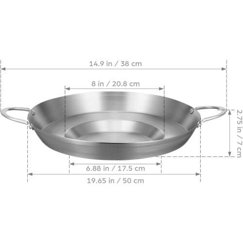 Flat, konkav stekepanne, non-stick stekepanner i rustfritt stål, robust konstruksjon 1
