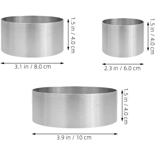 3pcs Stainless Steel Mousse Ring Ring Molds Round Shape Precision Reliable Baking Tools 1