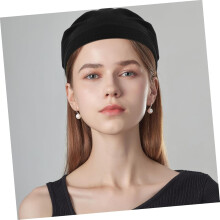 Pañuelo triangular sólido para mujer, antideslizante, cómodo, bandana para el cabello, color negro, versátil para cubrir la cabeza.