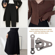 10 Sets Metallhaken- und Ösenverschlüsse für Hosen, Röcke und Bekleidungsaccessoires in Gunmetal-Schwarz