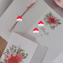 10 Blatt rote Vintage-Fotoecken aus Papier, selbstklebend, für Fotoalben