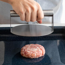 Burgerpresse für Zuhause, mit Deckel, aus robustem Edelstahl, einfach zu bedienen