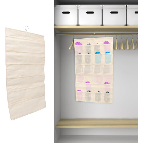36 Pcs Double-sided Hanging Bag Underwear Organizing Pouch Foldable Multi-compartment