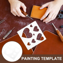 Heart Shaped Small Reusable Stencil 10x10cm for DIY Journal, Painting on Wood and Canvas