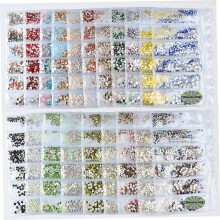1364 piezas de diamantes de imitación rojos para decoración de uñas SS4-SS16, cristales planos de vidrio para manicura DIY, accesorios para uñas.