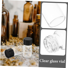 10pcs Small Liquid Sample Vials Screw Caps Leakproof Glass Jars for Lab Supplies