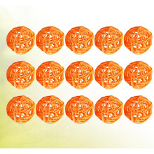15 boules de rotin orange à suspendre pour loisirs créatifs et décoration d'hôtel