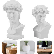 2 Mini-David-Büsten-Statuen aus Kunstharz, elegante und stilvolle Dekoration für Büro und Schreibtisch