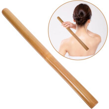 Bambus-Massagestab, Rückenmassagegerät 42 x 2,5 cm, inklusive Aufbewahrungstasche, Handmassagegerät