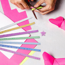 140 db-os 7 színű fólia csillámos csillag origami papírcsíkok kézműveskedéshez, barkácsoláshoz, hajtogatható papírcsillagok