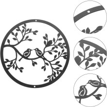 Wanddekoration aus Eisen, Vogelmotiv, 3D-Metall, Gartendekoration, Schwarz, Stilvoll, Schlicht, Mehrzweck-Ornament