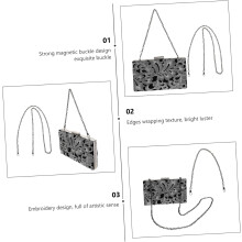 Elegante borsetta da sera da donna con catena, design retrò, pochette portaoggetti.