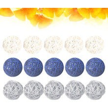 15 palline decorative in vimini e rattan per decorazioni fai da te da appendere all'albero, palline creative e semplici da 5 cm