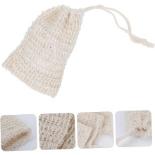 Bolsas de jabón, red para espuma de jabón, 10 unidades, ramio, malla natural, 14,5 x 9,5 cm, fácil de colgar, artículos de baño.