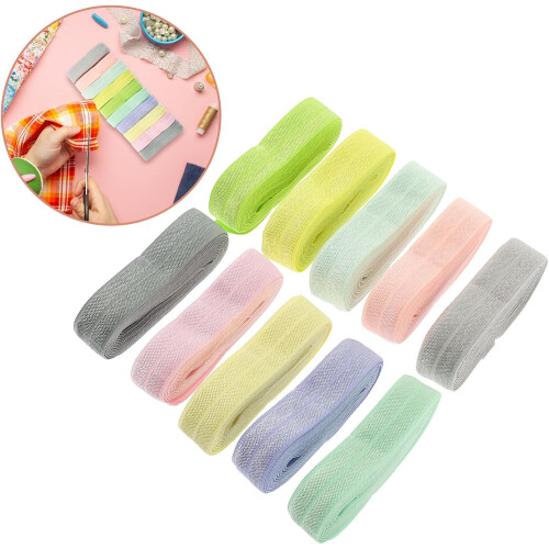 10 buc benzi elastice colorate, bandă plată de cusut pentru îmbrăcăminte și meșteșuguri 2