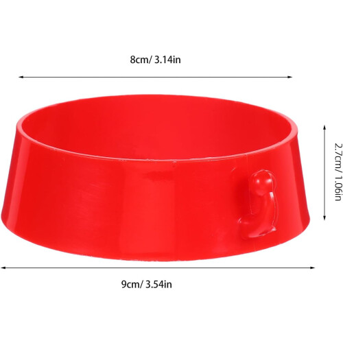 10pcs Red Plastic Traffic Cone Chain Connectors Safety Barrier Ring Hooks 1