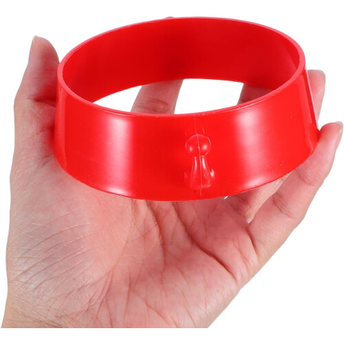 10pcs Red Plastic Traffic Cone Chain Connectors Safety Barrier Ring Hooks 2