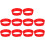 10pcs Red Plastic Traffic Cone Chain Connectors Safety Barrier Ring Hooks 7