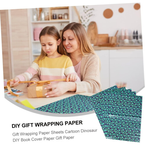10 Stück DIY Buchumschlag-Papierbögen mit Dinosaurier-Motiv 1