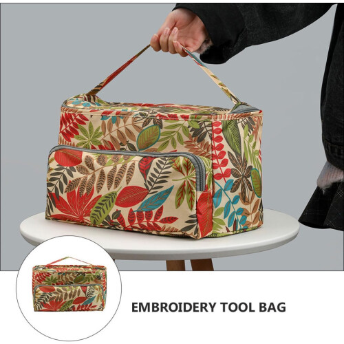 Storage Bag Shoulder Straps Square Shape for Embroidery Project Carrying and Storage 2