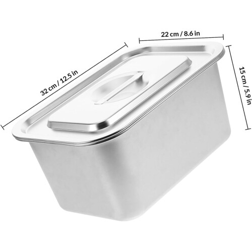 Seau à compost, bac de rangement de cuisine en acier inoxydable, forme rectangulaire élégante 1