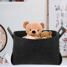 Panier Ă linge pliable en polyester, 36 x 25 x 23 cm, avec organiseur et support de rangement.