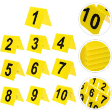 10-teiliges Set Acryl-Tischnummernschilder mit doppelseitigen, wiederverwendbaren Zahlenmarkierungen 1-10