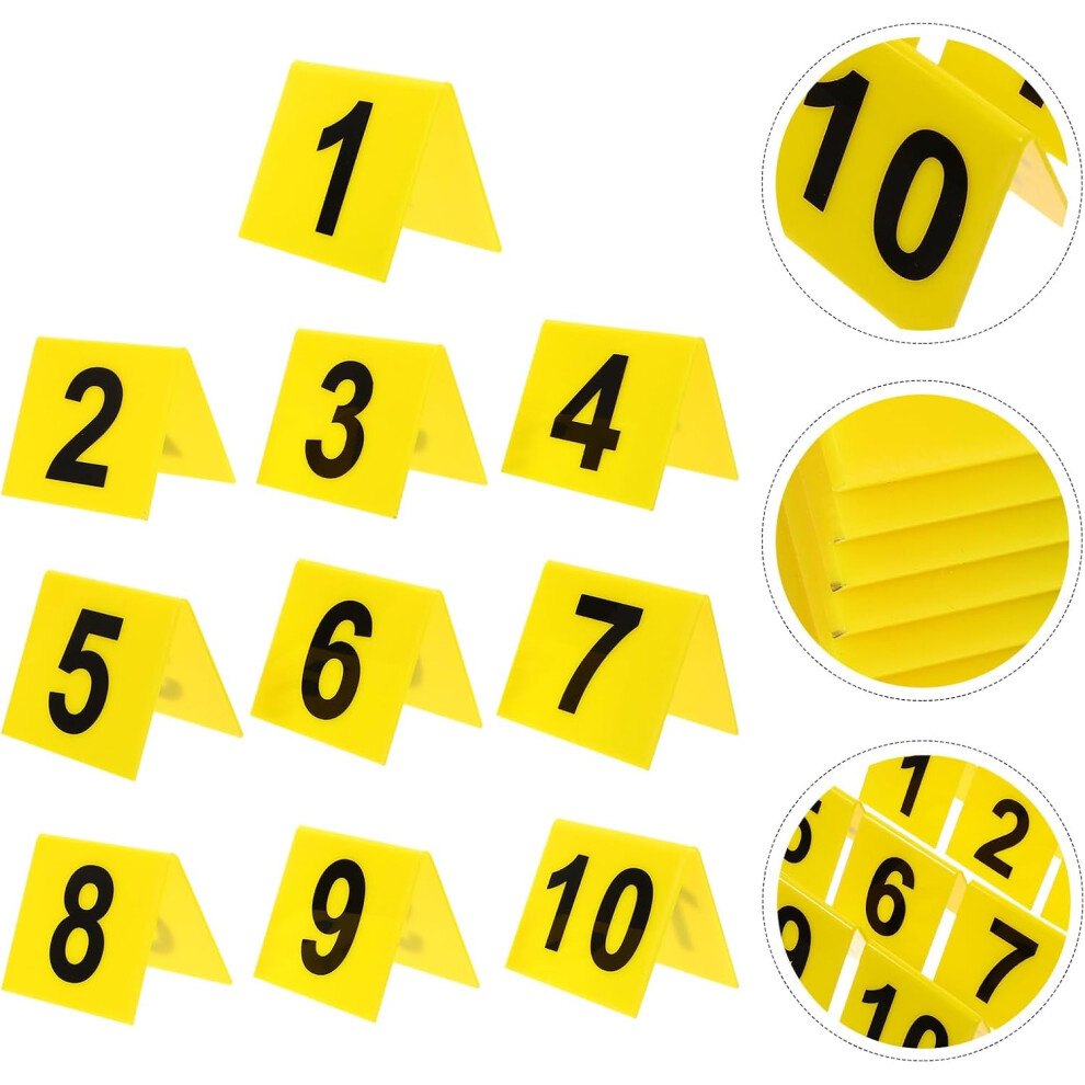 10Pcs Acrylic Table Number Signs Set With Double Sided Reusable Number Markers 1-10 5455468319976