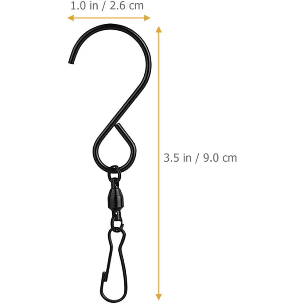 10Pcs Stainless Steel Rotating Hanging Hooks 360 Swivel With Small Bearings Black Swivel Clips 5455468322457