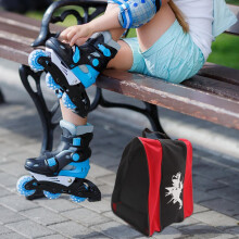 Roller Skates Storage Pouch Shoulder Bag for Children and Adults Portable Red Triangle Skate Bag