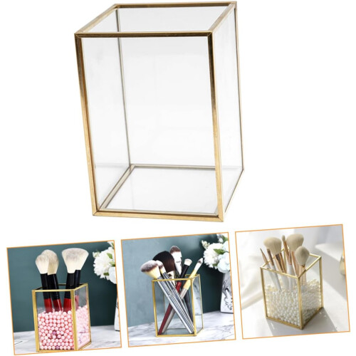 Goldener Make-up-Pinselbehälter, kompakter Kosmetikorganizer, Eimer 2