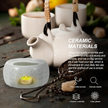 Ceramiczny podgrzewacz do herbaty, łatwy w przenoszeniu świecznik do domu i na parapetówkę