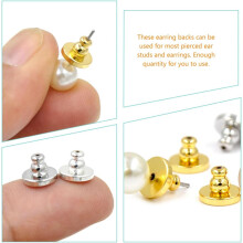 10pcs Locking Earring Backs for Studs Heavy Earrings Copper 18k Gold Plated Pierced Ear Studs Replacement Backs