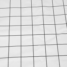 Wasserdichte, quadratische PVC-Tischdecke im Karomuster, weiß, dekorativ, waschfrei