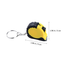 10 Mini-Taschenmaßband-Schlüsselanhänger, einziehbares Design, tragbar, aus ABS- und TPR-Material, kompaktes Maßband-Anhänger