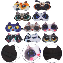 10 Schlafmasken aus Polyester, lichtundurchlässig, stressabbauend, verdunkelnd, Augenbinde