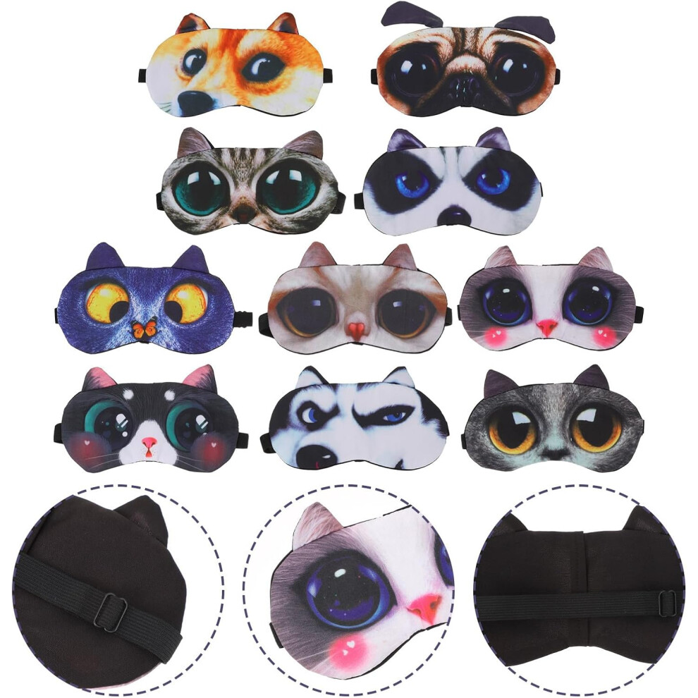 Hkhbjs Light 10Pcs Sleeping Eye Mask Polyester Travel -Proof Stress Relieving Shading Blindfold