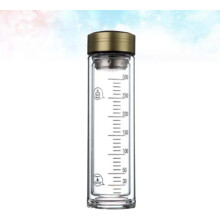 350 ml doppelwandiger Glasbecher, hitzebeständig und leicht zu reinigen, tragbarer Haushaltsglasbecher