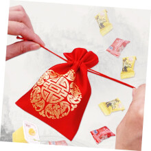 Jewelry Drawstring Pouches 10pcs Satin Bag Packages for Wedding Party Candy Storage Red Chinese Style Bags