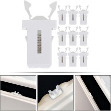 Lot de 10 verrous de rechange blancs en plastique pour poubelle, avec fermeture à pression.