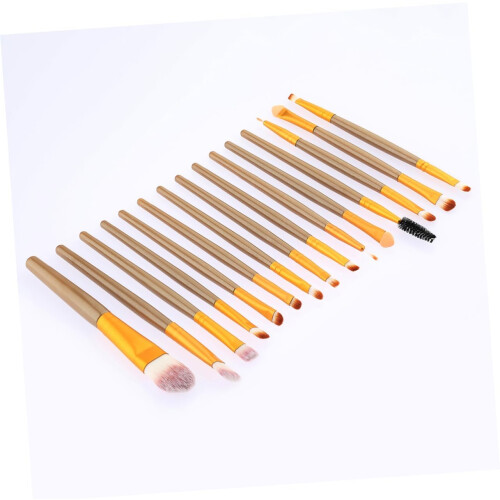 15pcs Makeup Brushes Wooden Handle and Nylon Bristles for Professional Application 1