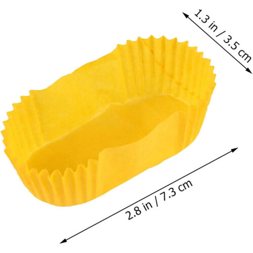 2000 st papperstårta, muffinsform, 36-kopplade rektangulära pappersformar, gul, vattentålig 1