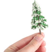 15 mini cèdres en plastique pour décor de train miniature, accessoires de bricolage pour paysage vert