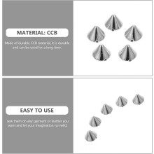 200pcs Silver DIY Cone Spike Studs Rivets Punk Beaded Charms for Jewelry Making Crafts Clothing Accessories